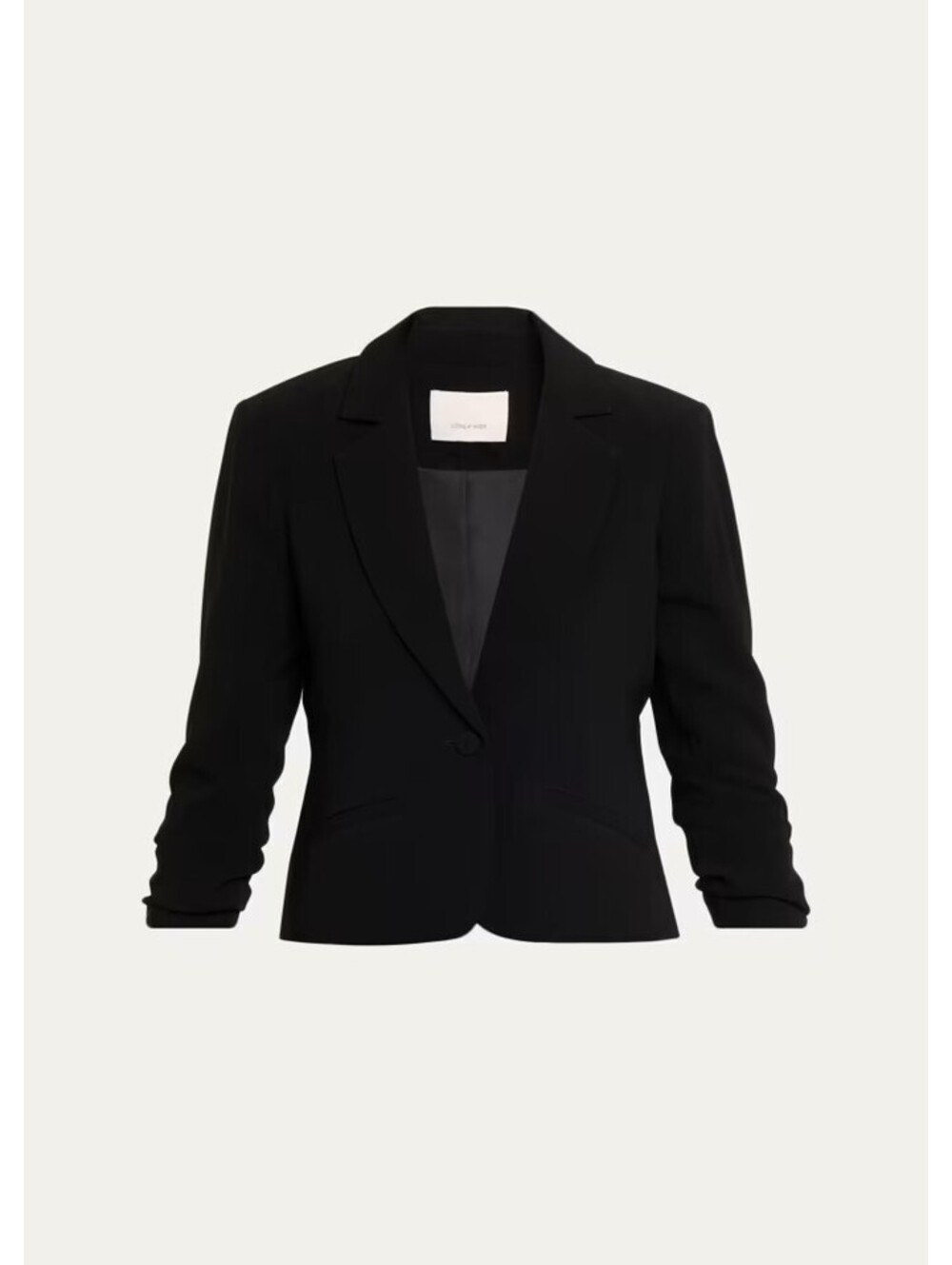 NEW, Cinq A Sept Khloe Ruched Sleeve cropped Blazer Black sz 10 #SJ2725